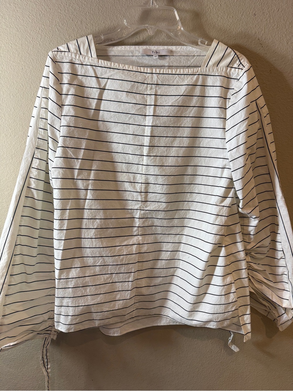 Tibi White Top with Black Stripes
